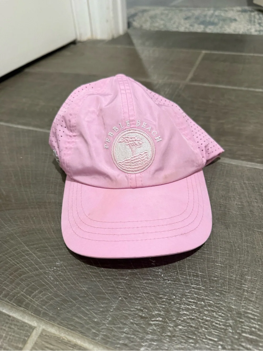 Pebble Beach Pink Embroidered Cap